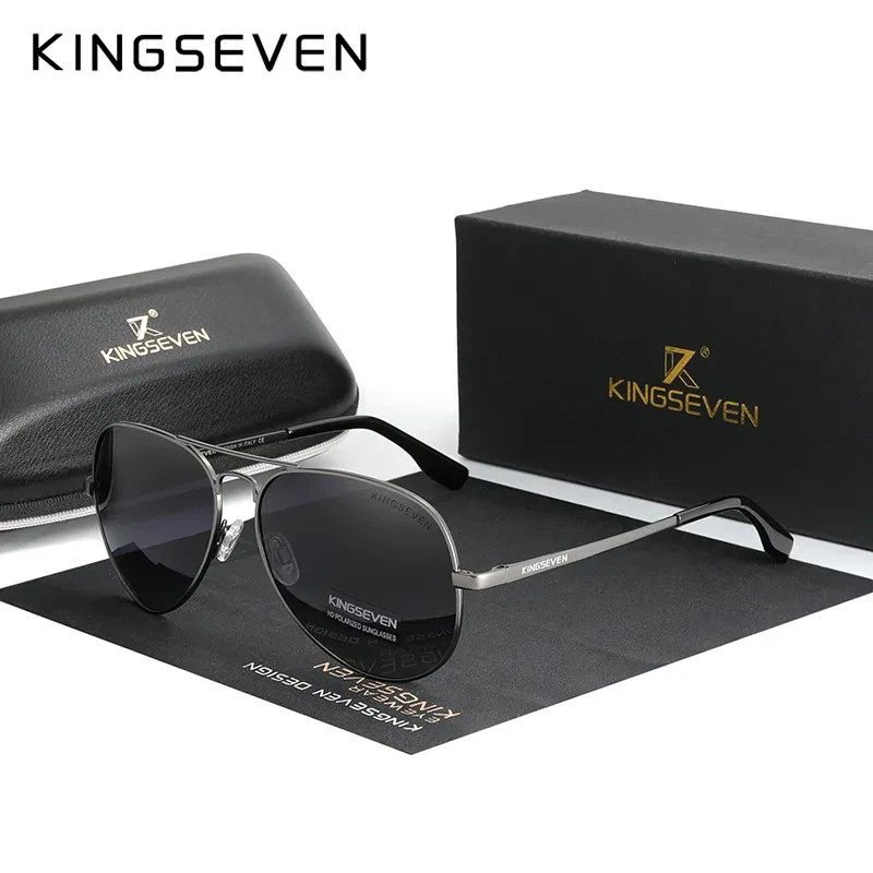 Sunglasses Aviator Polarized - KINGSEVEN Men Vintage Aluminum Polarized Sunglasses