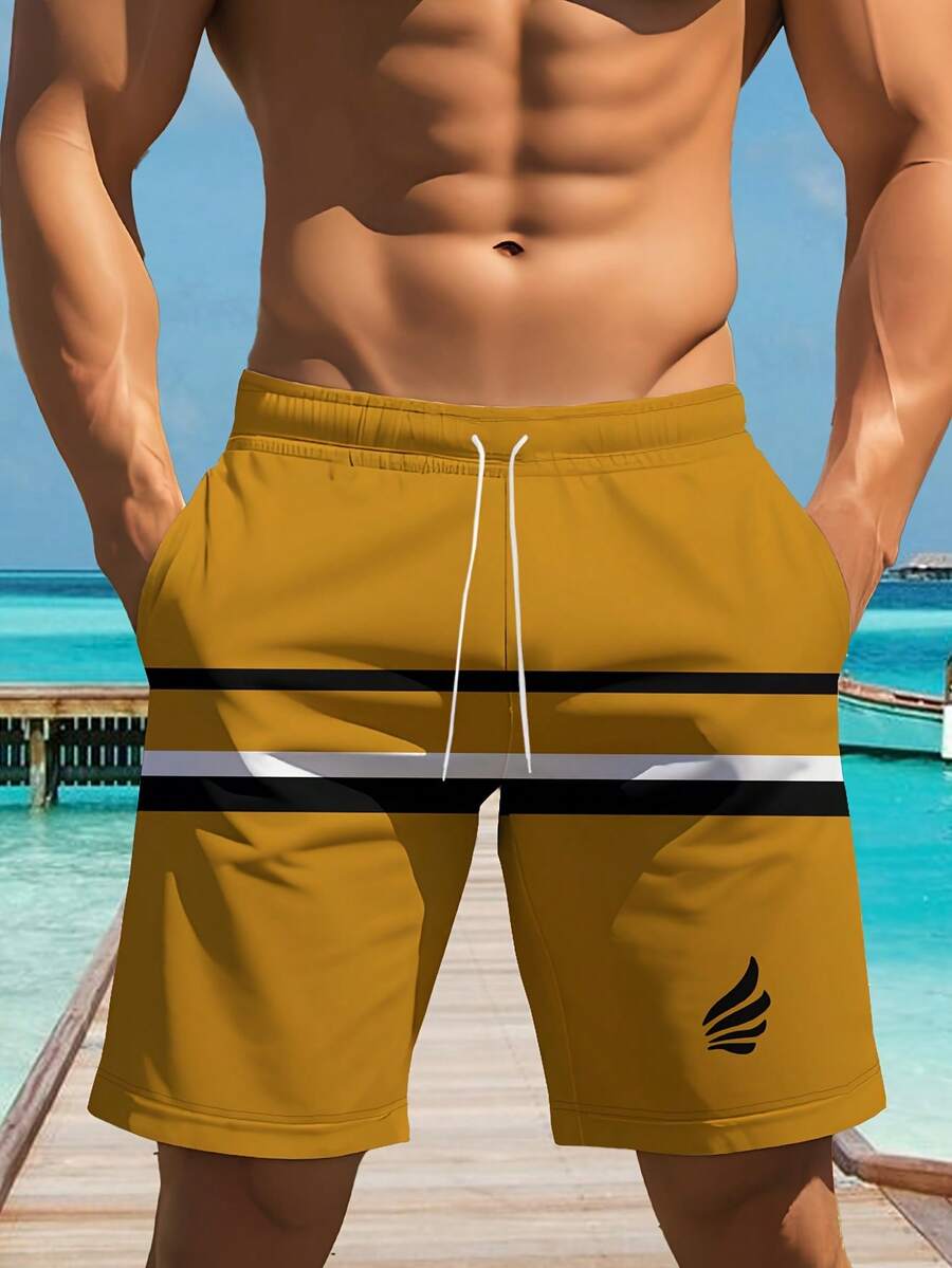 Swim Trunk Quick Dry - Mens Quick-Dry Swim Trunks With Graphic