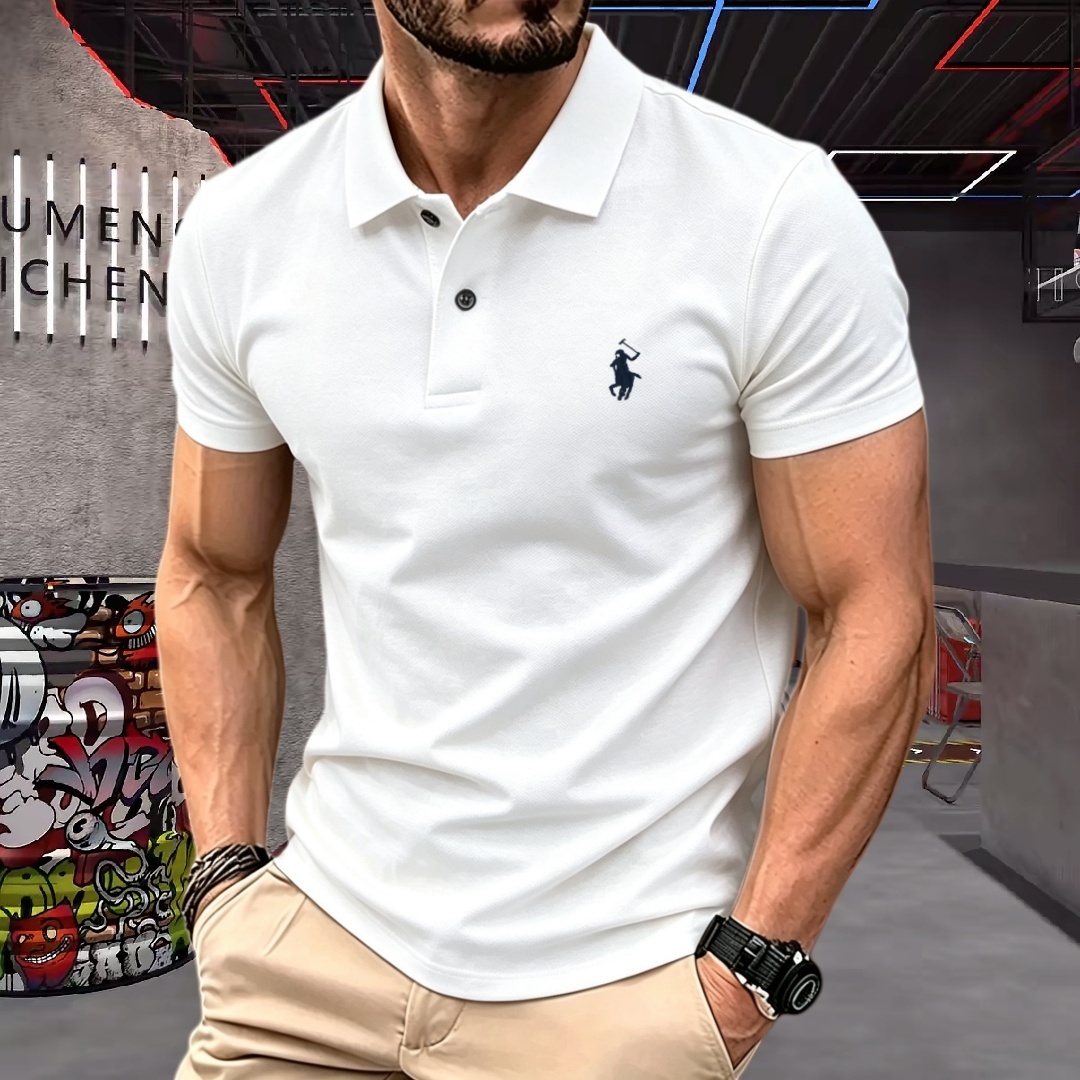 Polo Shirt Pique - 100% pure cotton 2026high-end brand men's