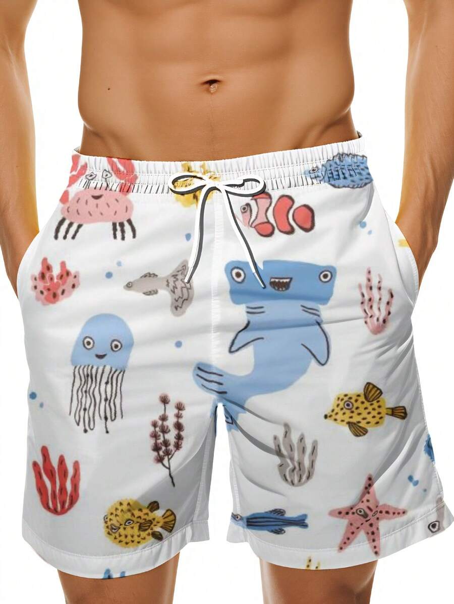 Swim Trunk Quick Dry - Mens White Quick Dry Swim Trunks