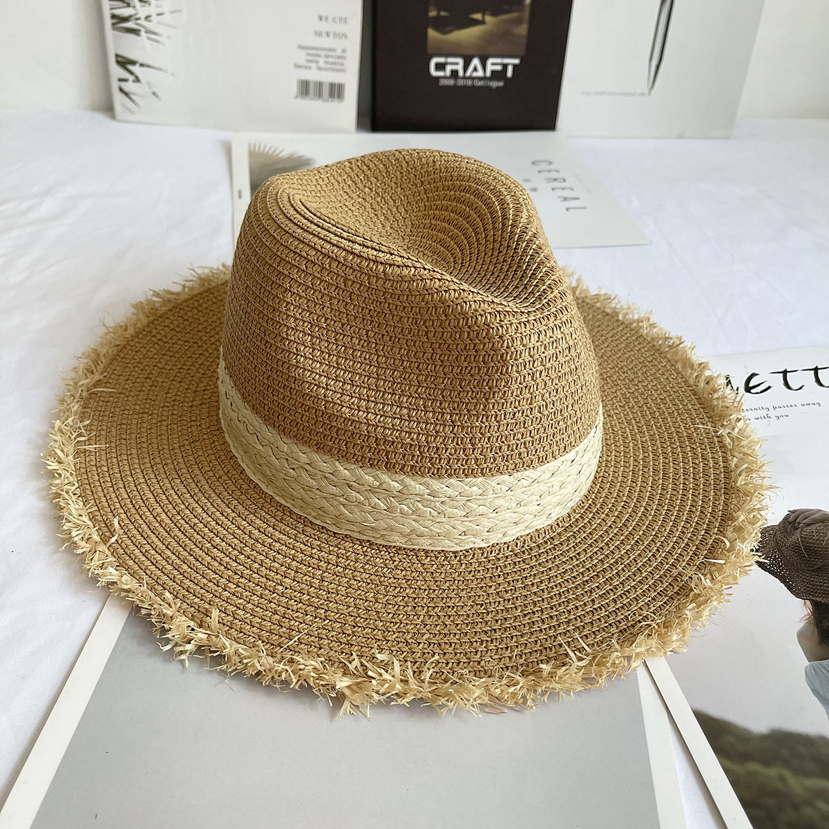Fringed Brim Panama Hat Wide B - Bucket Hat Straw reseña y precio