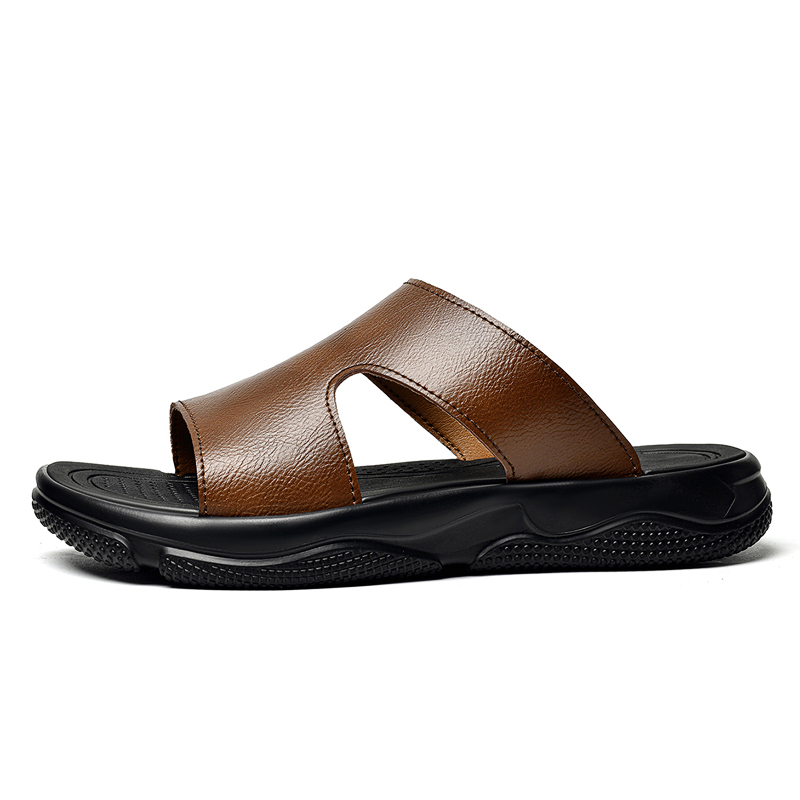Men's Leather Slide Sandals No - Flip Flop Leather Men reseña y precio