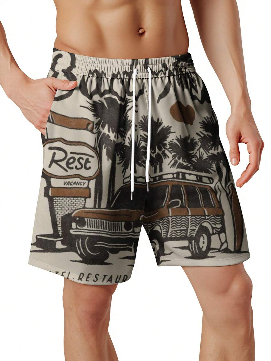 Mens Beach Trip Print Board Sh - Swim Trunk Quick Dry reseña y precio