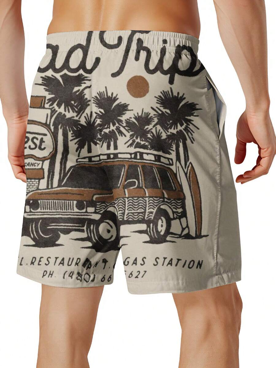Mens Beach Trip Print Board Sh - Swim Trunk Quick Dry reseña y precio