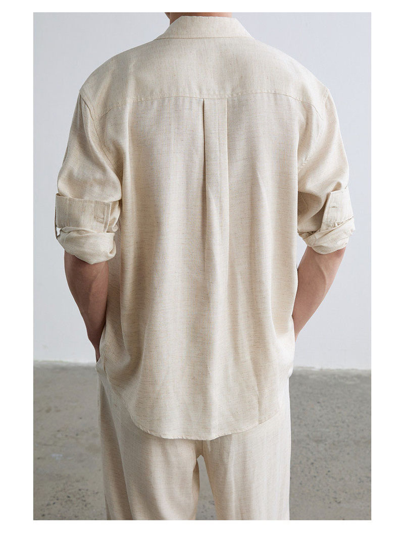 High-end Natural Linen Men's S - Linen Shirt Breathable reseña y precio