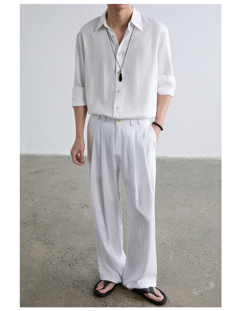 High-end Natural Linen Men's S - Linen Shirt Breathable reseña y precio