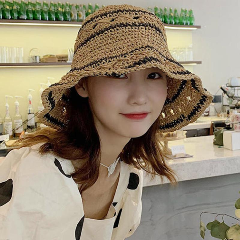 Women’s Foldable Striped Geome - Bucket Hat Straw reseña y precio