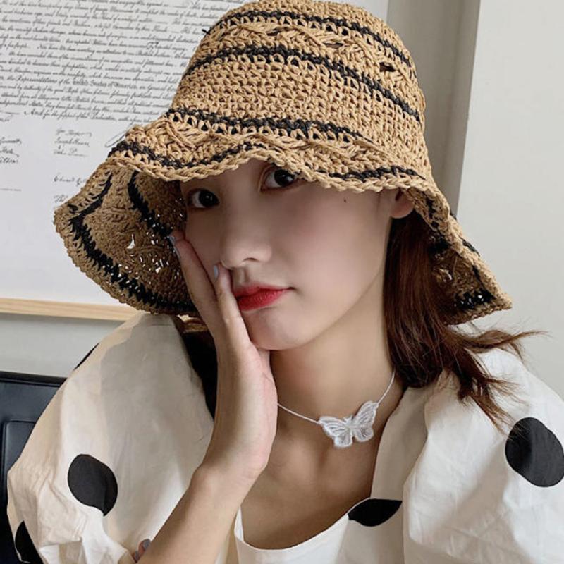 Women’s Foldable Striped Geome - Bucket Hat Straw reseña y precio