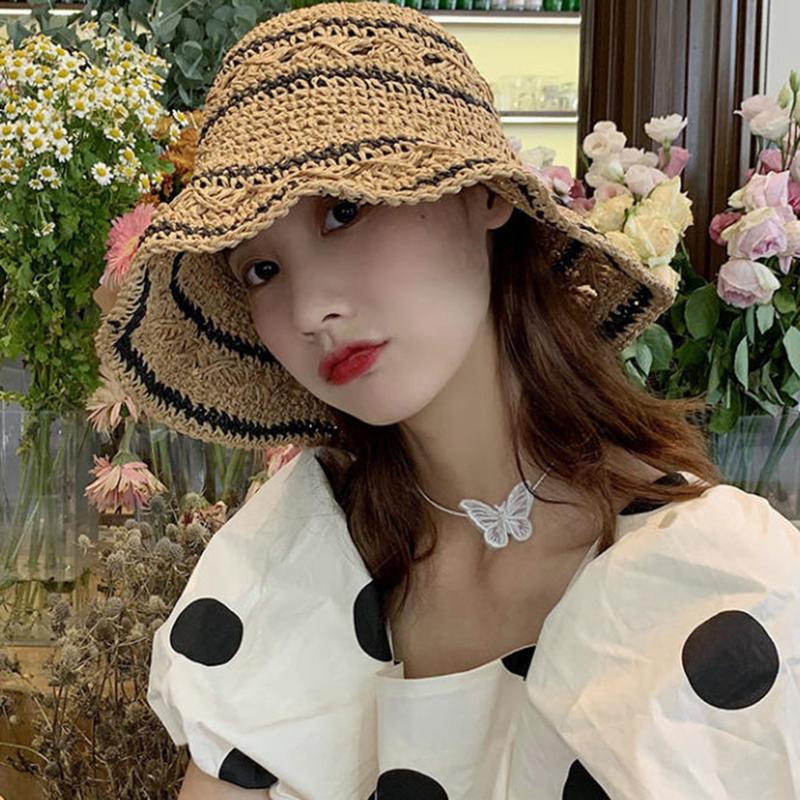 Women’s Foldable Striped Geome - Bucket Hat Straw reseña y precio