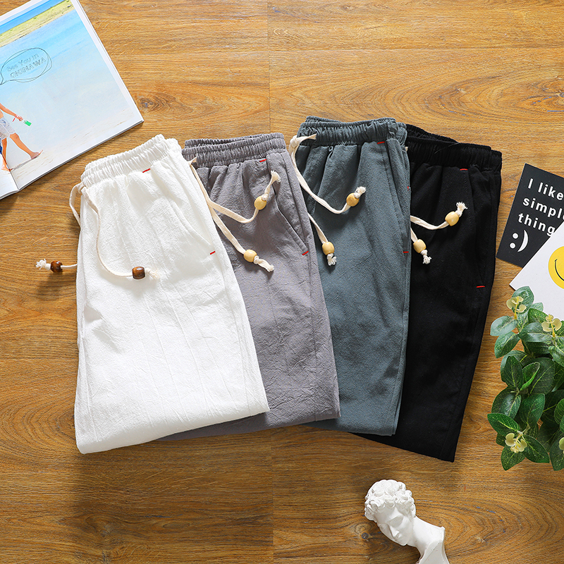 Brand men's summer fashion sol - Short Linen Drawstring reseña y precio