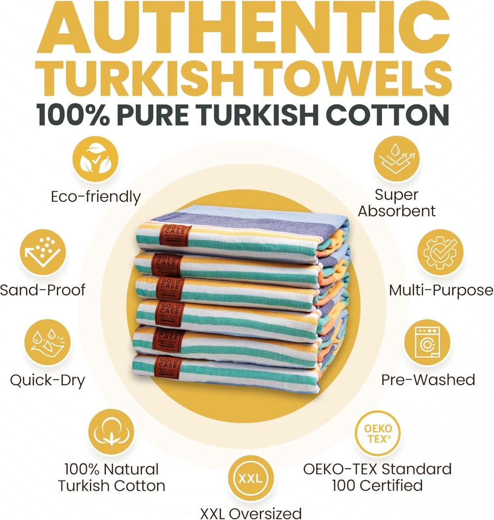 Turkish Beach Towel Set of 6 – - Beach Towel Large reseña y precio