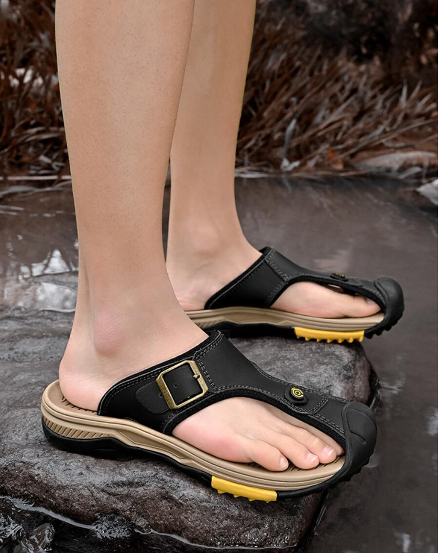 Genuine Leather Sandals Men Br - Flip Flop Leather Men reseña y precio