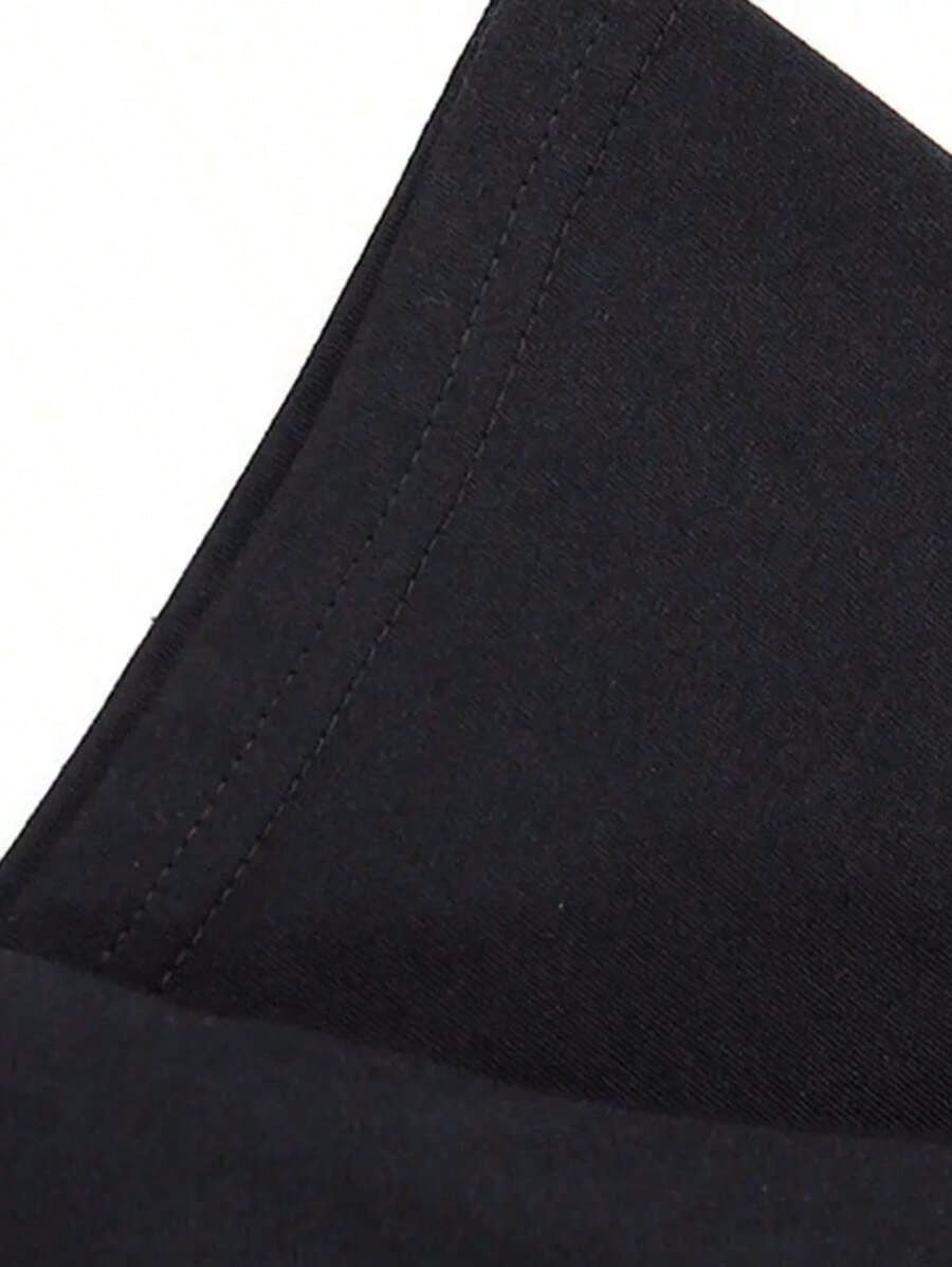 Black Cotton Graphic Tee with  - Tee Graphic Print reseña y precio