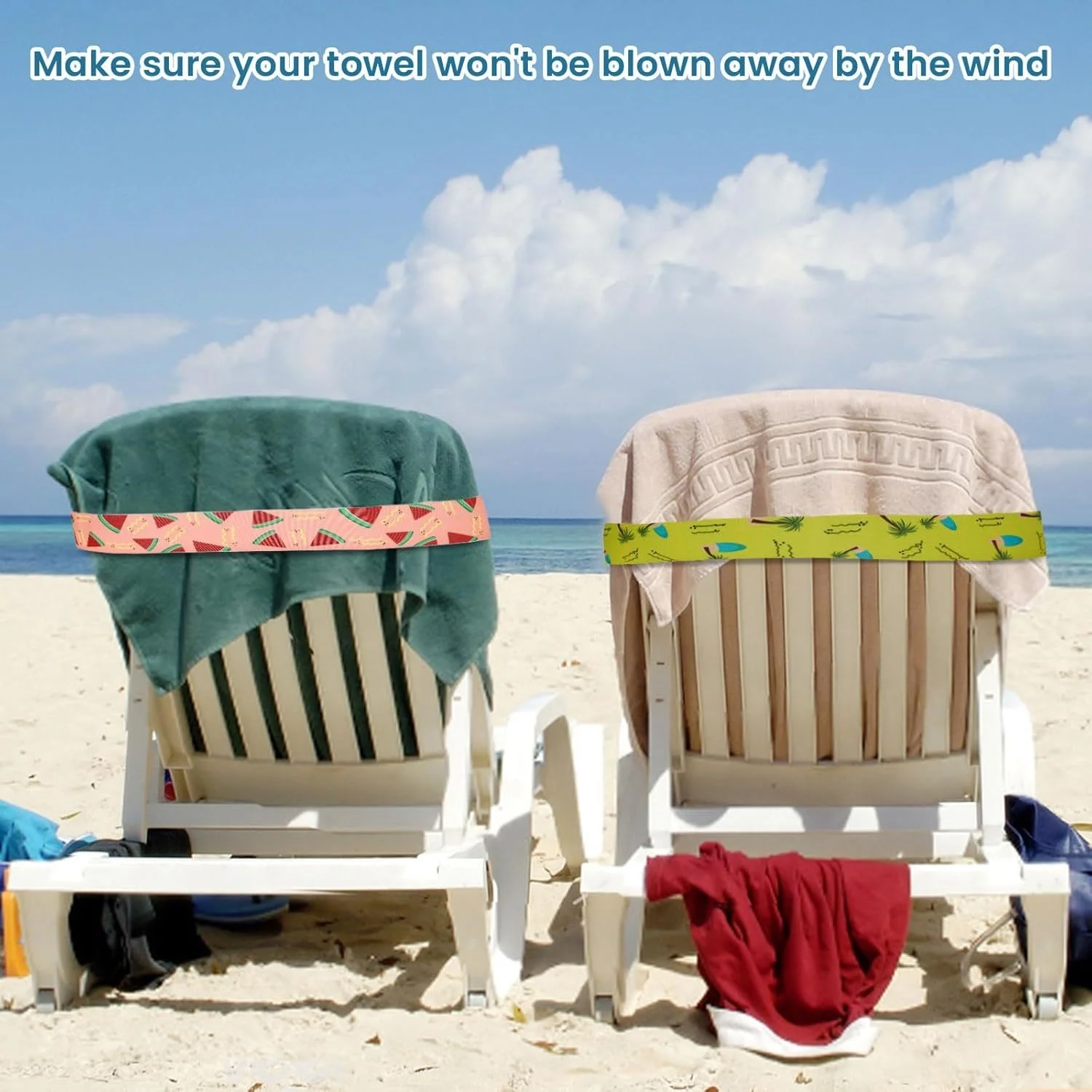 5Pcs  Large Towel Bands for Be - Beach Towel Large reseña y precio