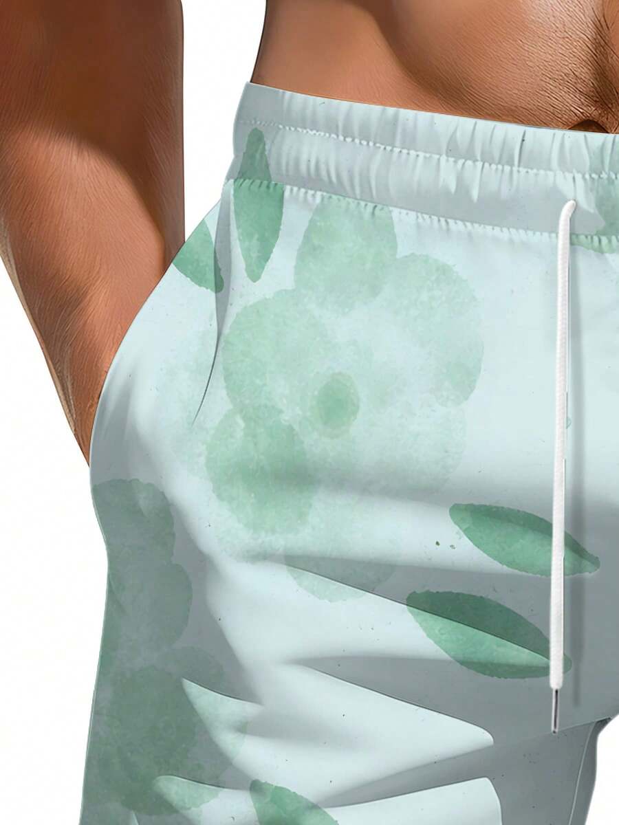 Mens Floral Print Beach Shorts - Swim Trunk Quick Dry reseña y precio