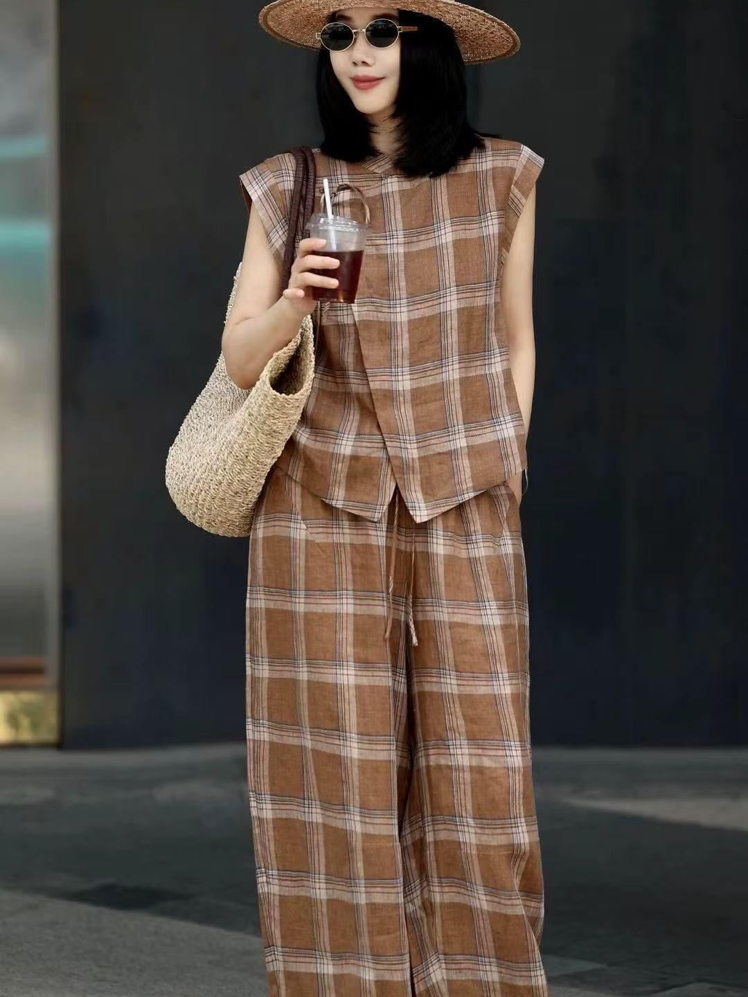 Fashionable stylish high-end l - Short Linen Drawstring reseña y precio