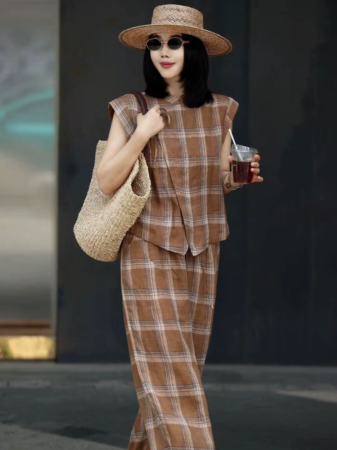 Fashionable stylish high-end l - Short Linen Drawstring reseña y precio