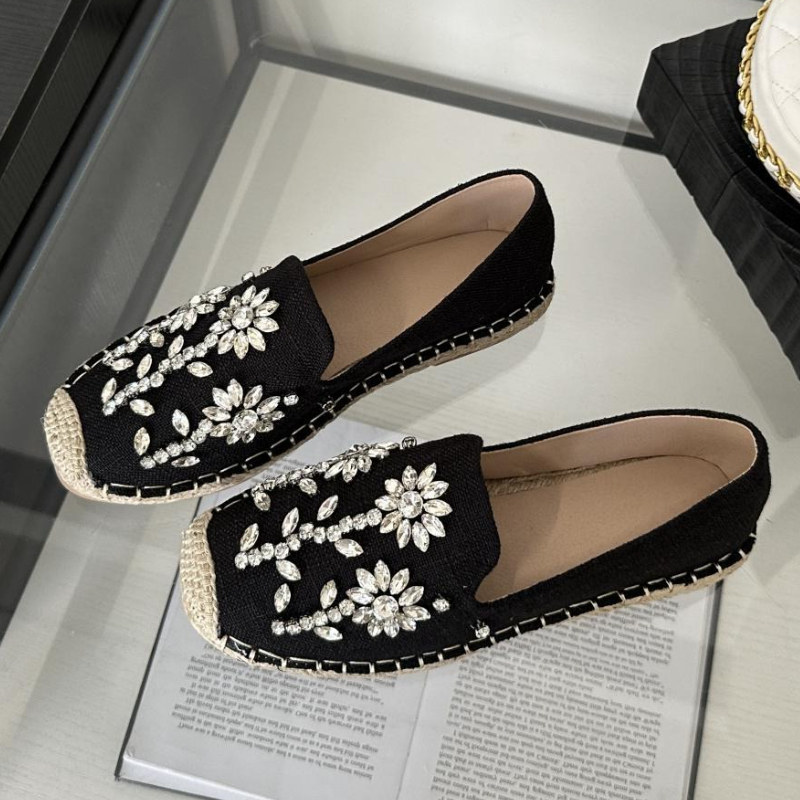 2026 Rhinestone Flower Decorat - Espadrille Slip On reseña y precio