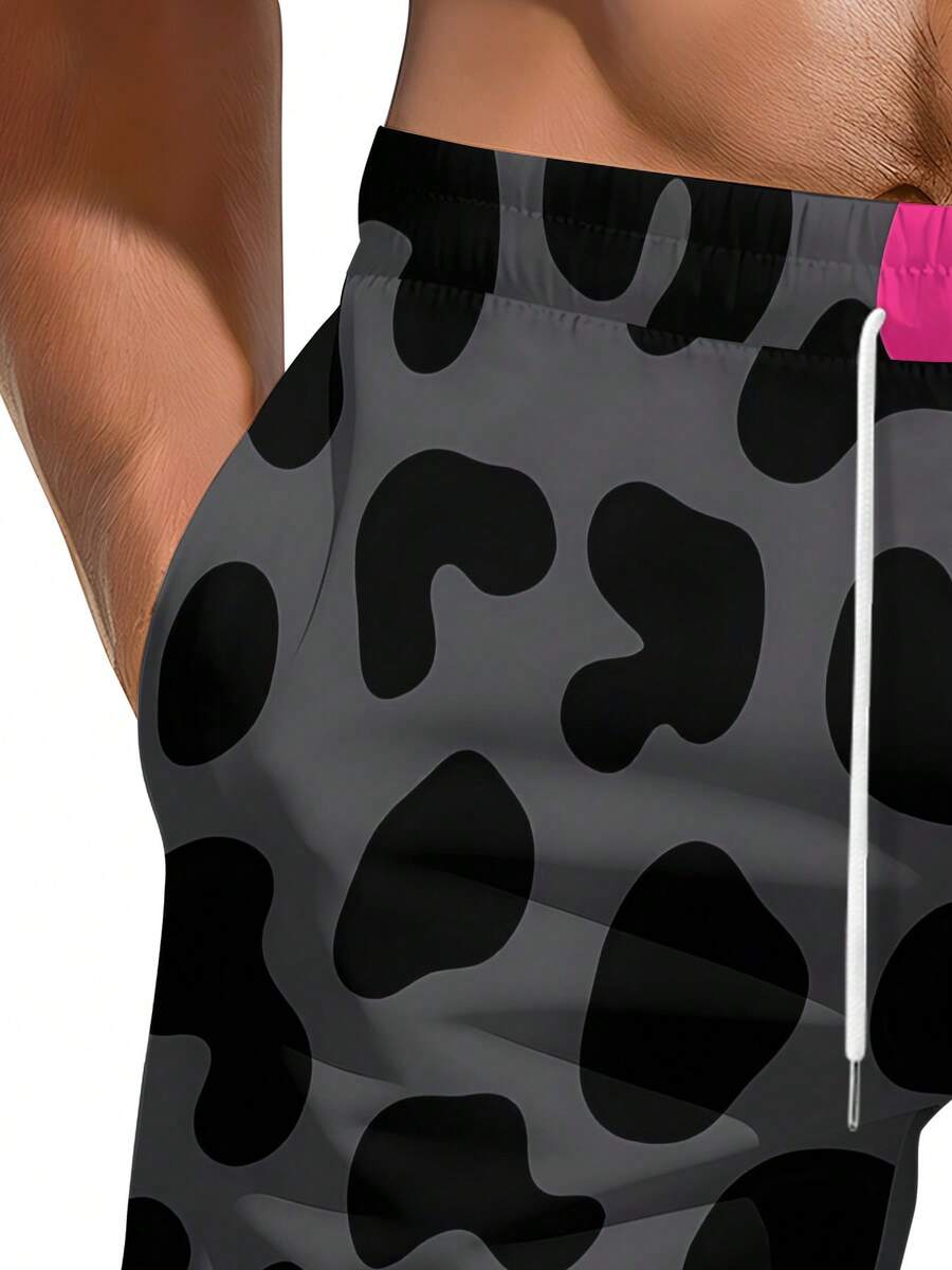 Bold Leopard Print Mens Beach  - Swim Trunk Quick Dry reseña y precio
