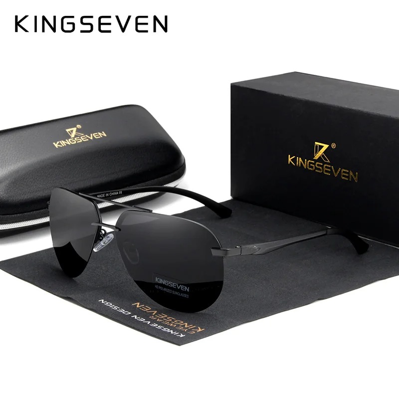 KINGSEVEN  Rimless Pilot Sungl - Sunglasses Aviator Polarized reseña y precio