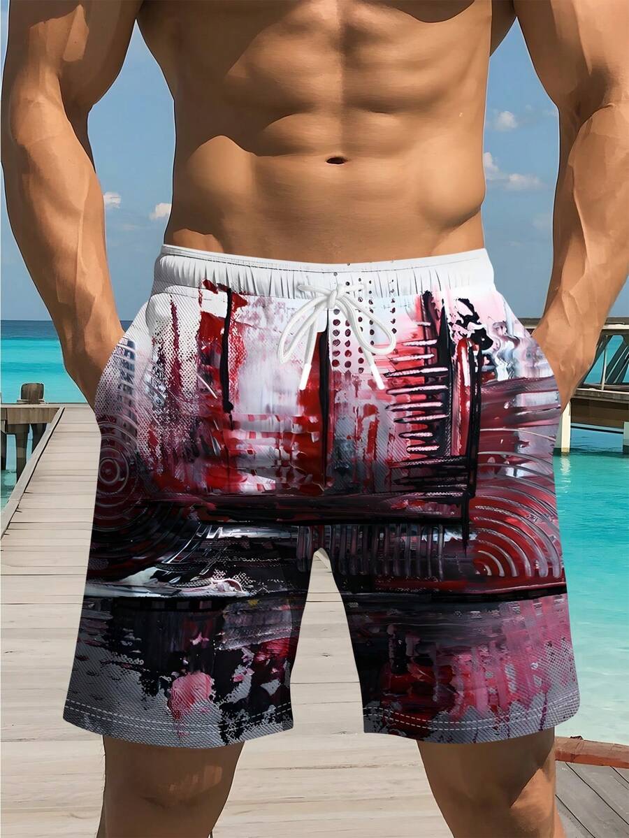 Mens Abstract Print Beach Shor - Swim Trunk Quick Dry reseña y precio