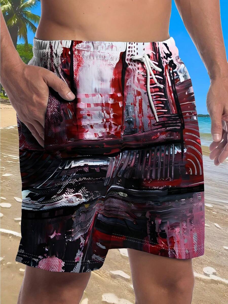Mens Abstract Print Beach Shor - Swim Trunk Quick Dry reseña y precio