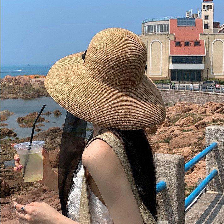 French Summer Elegant Long Rib - Bucket Hat Straw reseña y precio