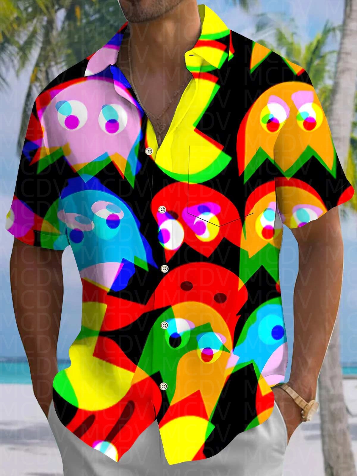 Insects Pattern Men's Hawaiian - Shirt Camp Collar reseña y precio