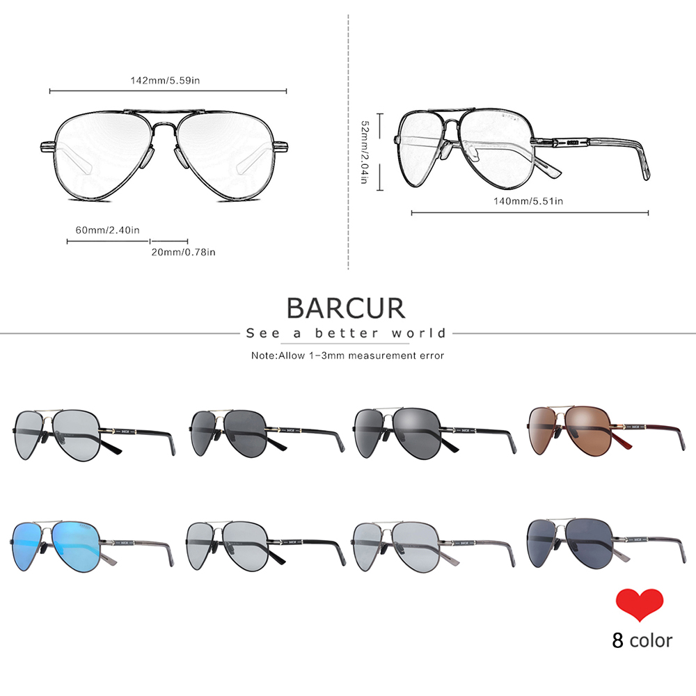 BARCUR Polarized Mens Sunglass - Sunglasses Aviator Polarized reseña y precio