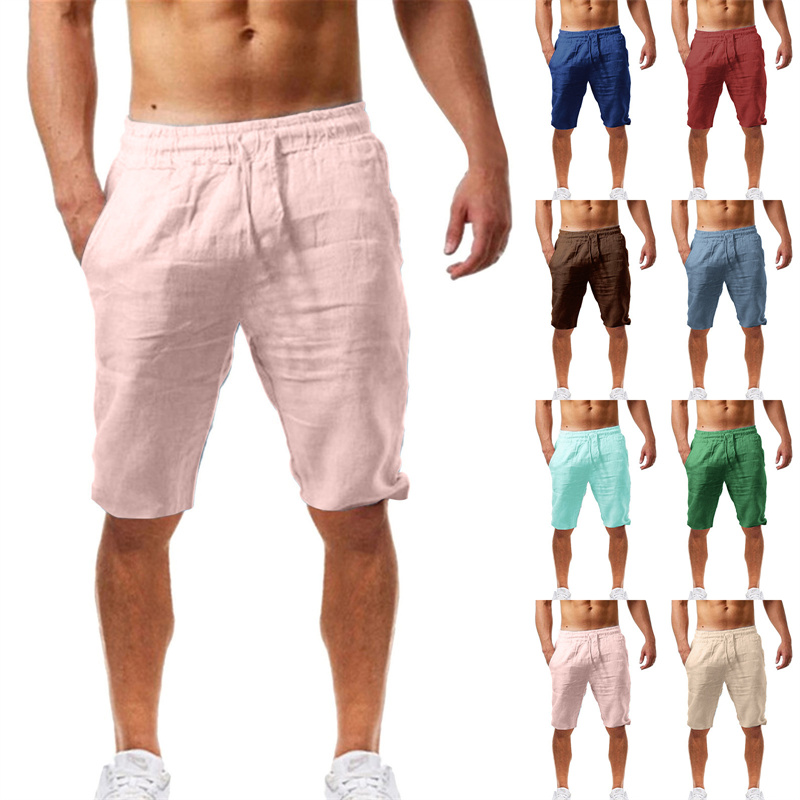 2026 Summer Men's Shorts Cotto - Short Linen Drawstring reseña y precio