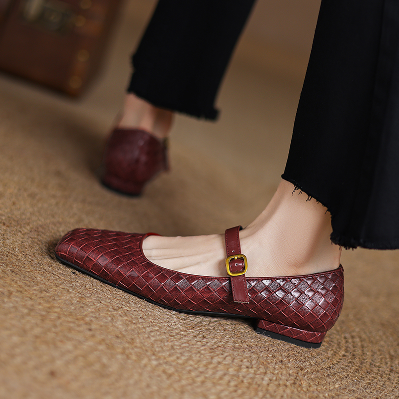 Woven Flat Bottom Mary Jane Wo - Casual Sandal Leather reseña y precio
