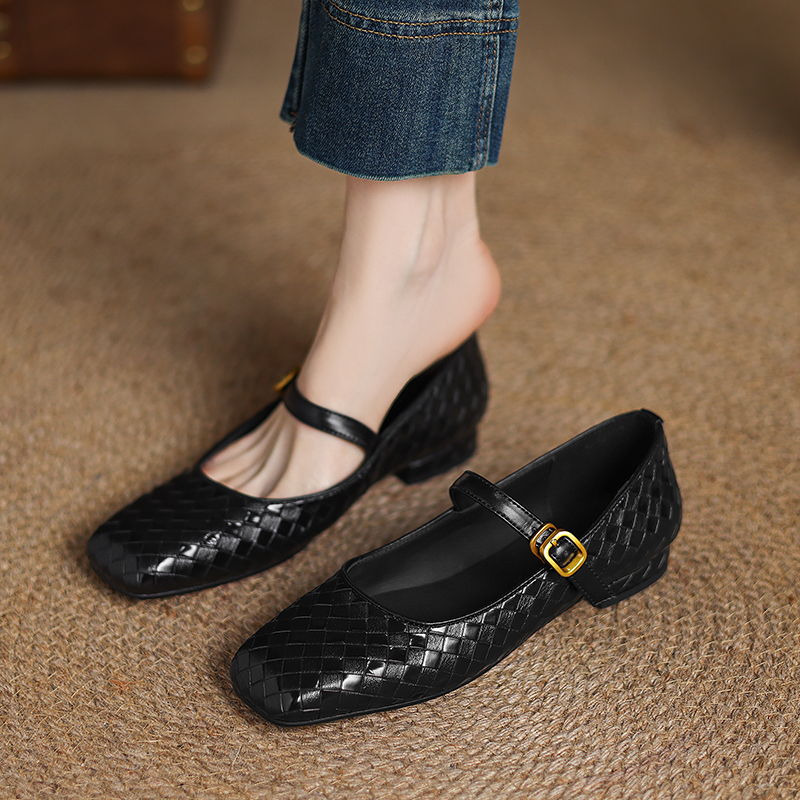 Woven Flat Bottom Mary Jane Wo - Casual Sandal Leather reseña y precio