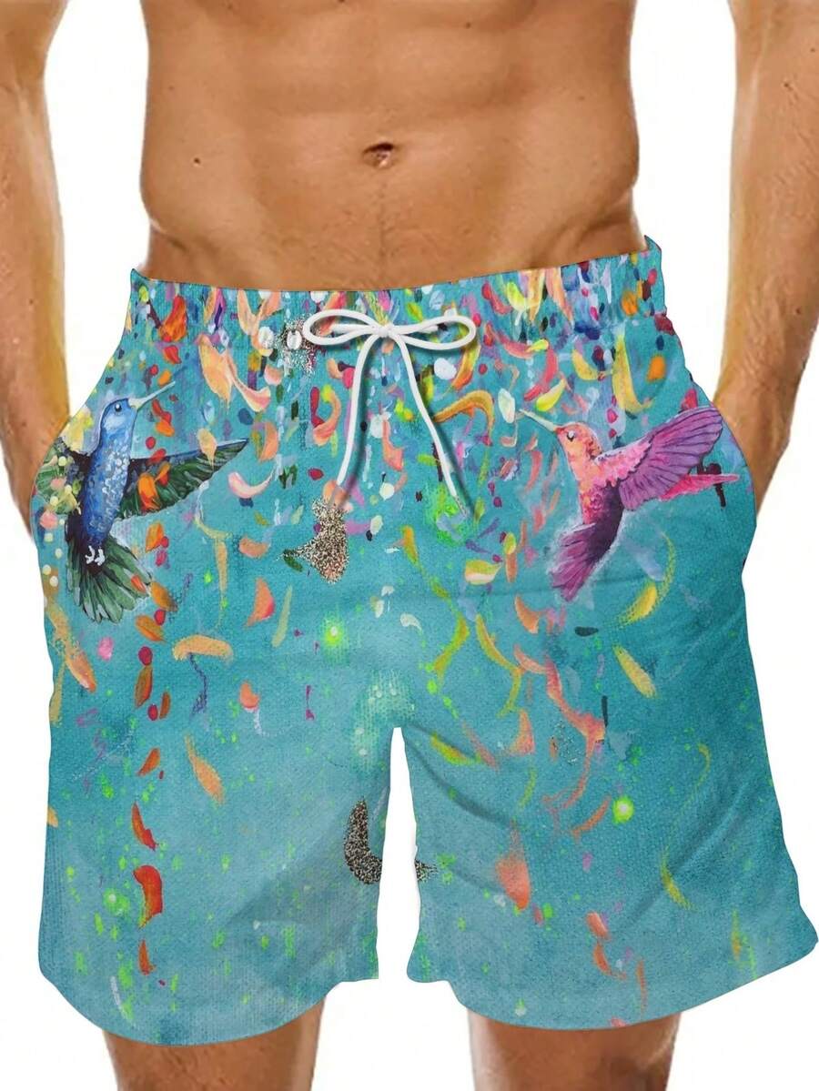 Mens Beach Shorts With Humming - Swim Trunk Quick Dry reseña y precio