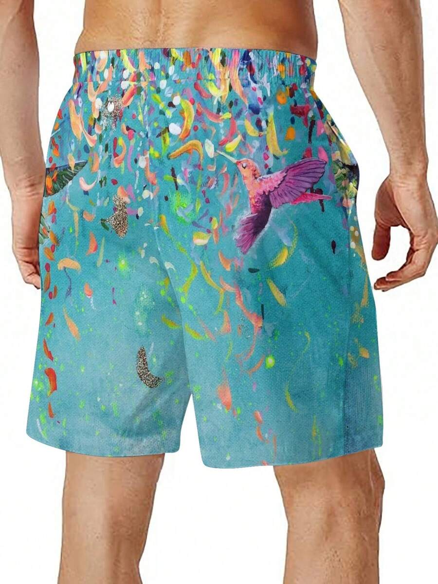 Mens Beach Shorts With Humming - Swim Trunk Quick Dry reseña y precio
