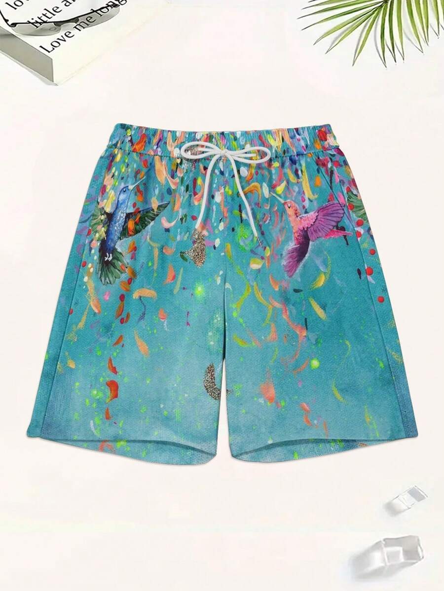 Mens Beach Shorts With Humming - Swim Trunk Quick Dry reseña y precio