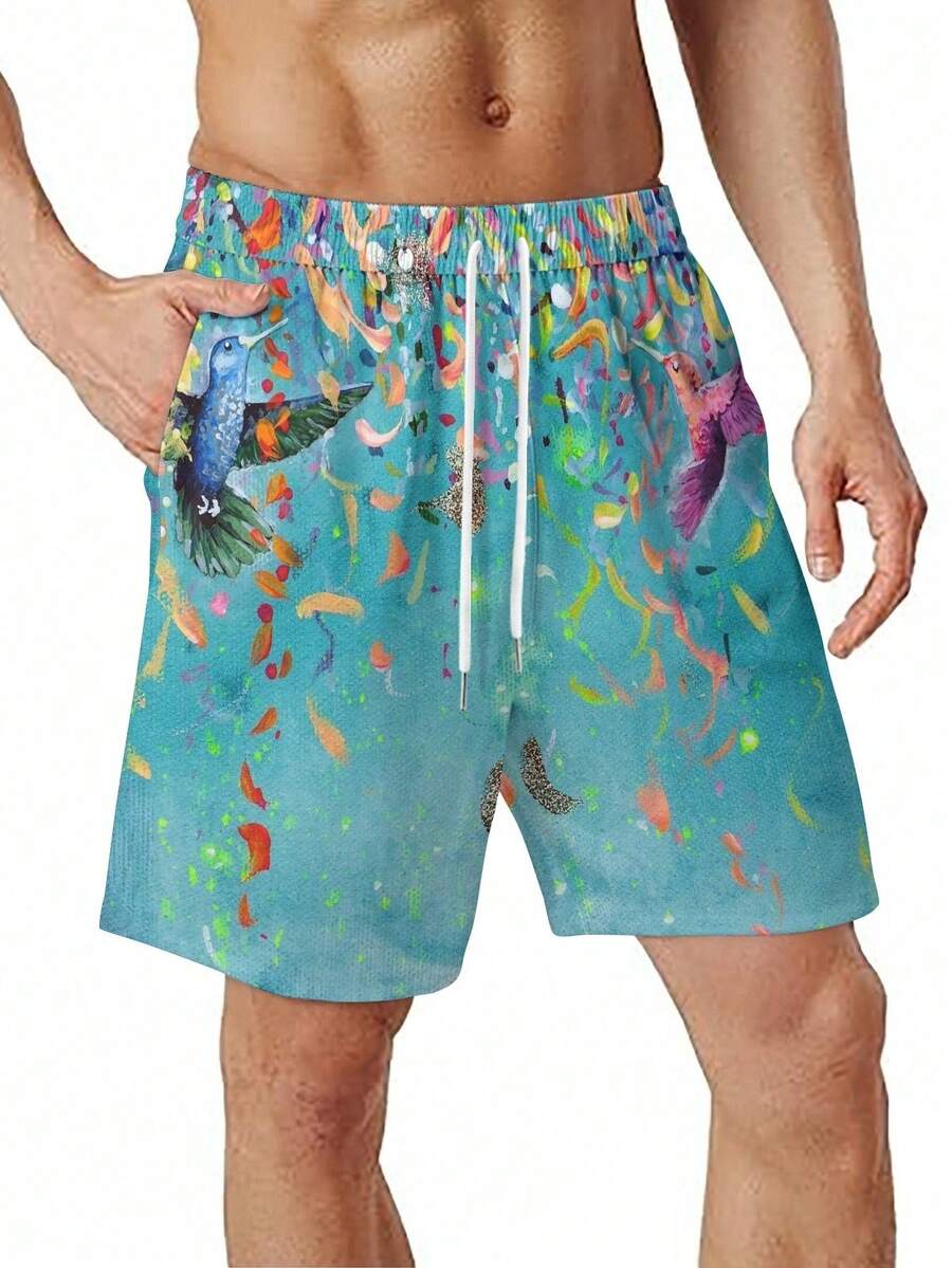 Mens Beach Shorts With Humming - Swim Trunk Quick Dry reseña y precio