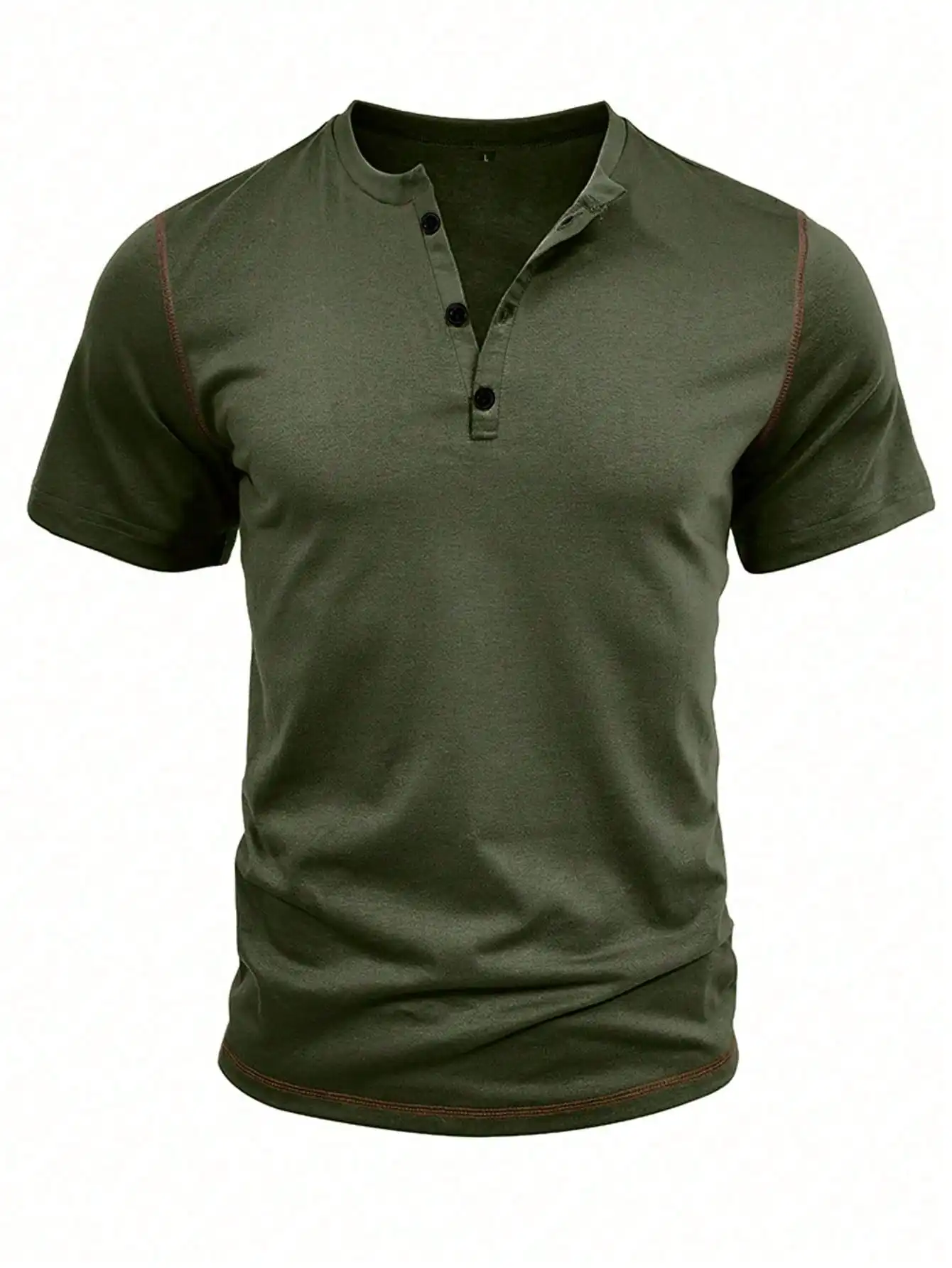 Mens Cotton Henley Neck Short  - Shirt Camp Collar reseña y precio