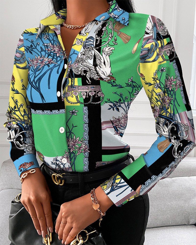 Women Fashion Wild Shirts Chai - Shirt Camp Collar reseña y precio