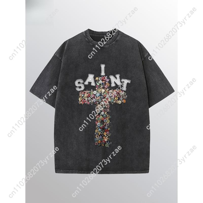 SAINT Retro Tshirt Man Woman H - Linen Shirt Breathable reseña y precio