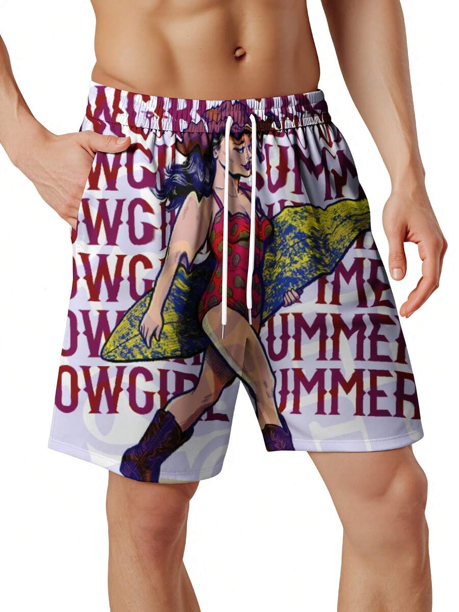 Mens Cowgirl Summer Surf Graph - Swim Trunk Quick Dry reseña y precio