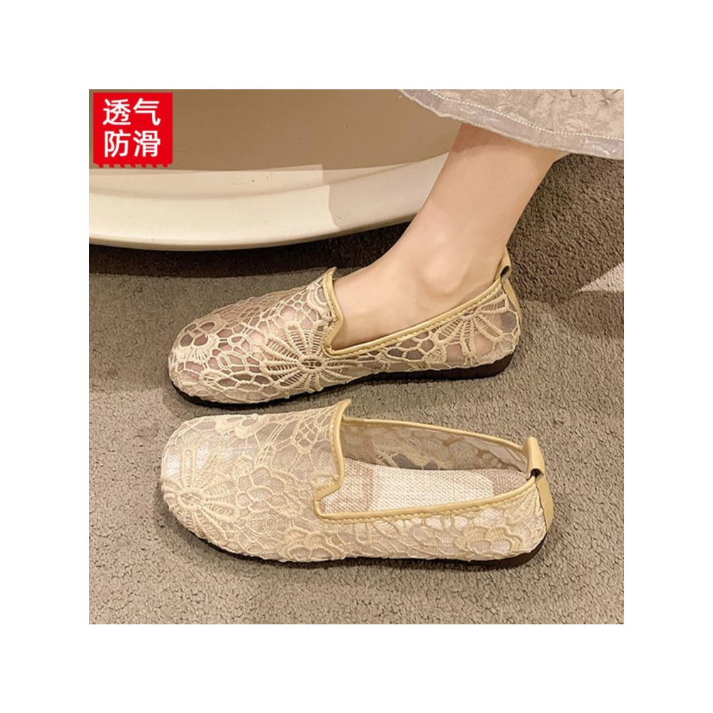 Chic Lace Mesh Hollow Out Espa - Espadrille Slip On reseña y precio