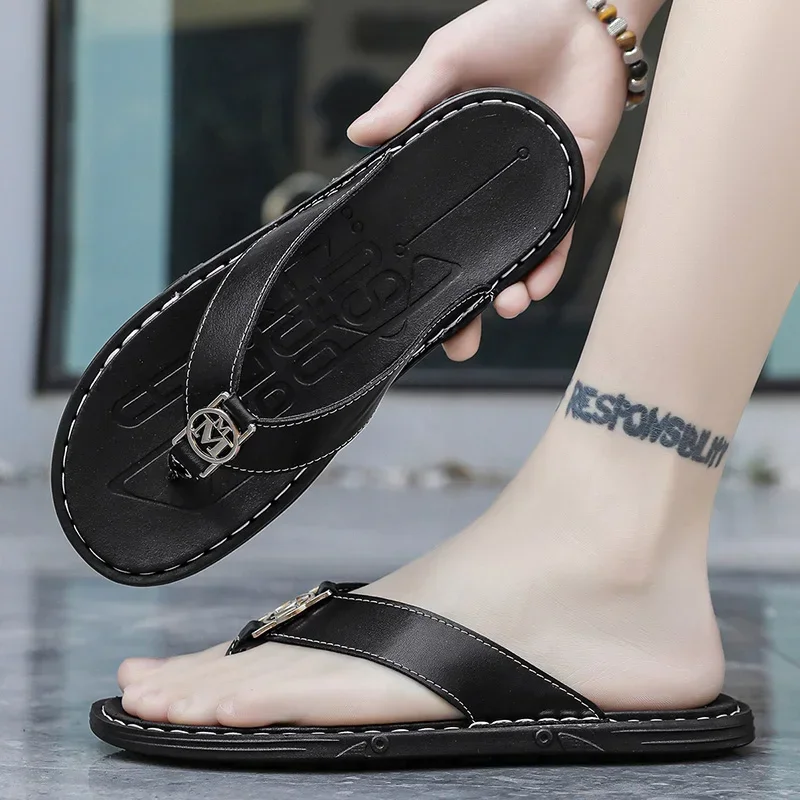 Men's Flip-flops Solid Color w - Flip Flop Leather Men reseña y precio