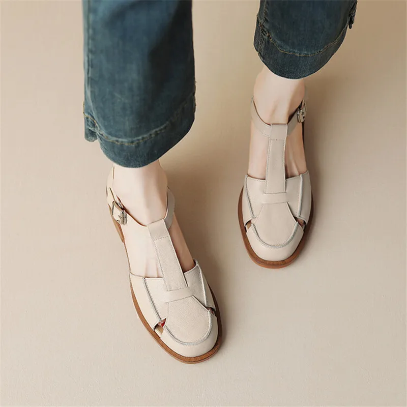 2023 Summer Sandals Cowhide Ro - Casual Sandal Leather reseña y precio