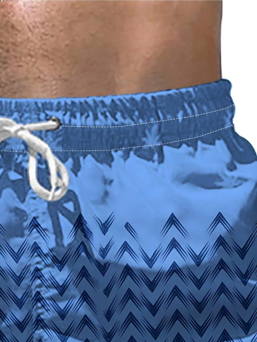Mens Blue Beach Shorts With Zi - Swim Trunk Quick Dry reseña y precio