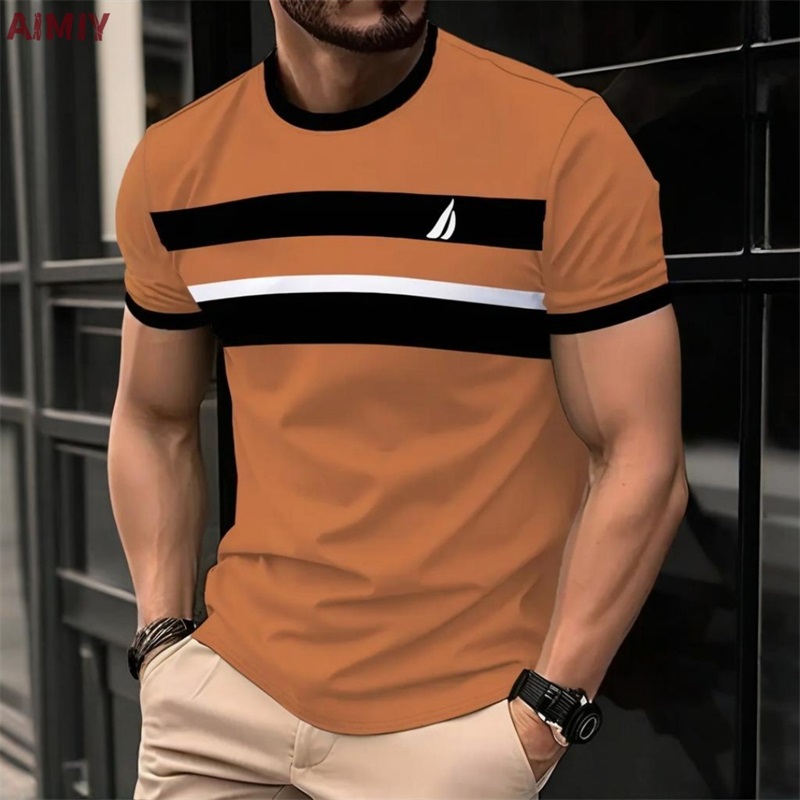 Men's Striped Printed T-shirt  - Polo Shirt Pique reseña y precio
