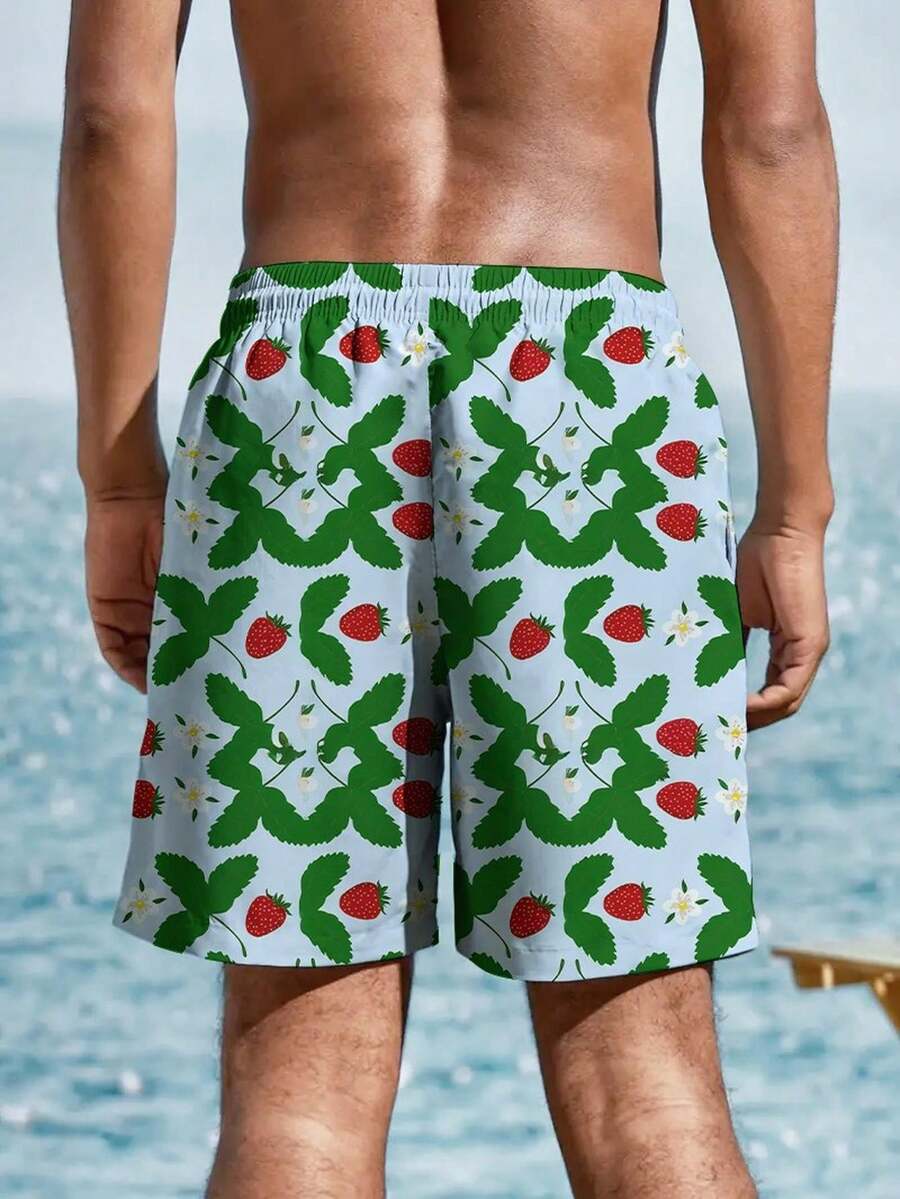 Mens Strawberry Print Beach Sh - Swim Trunk Quick Dry reseña y precio