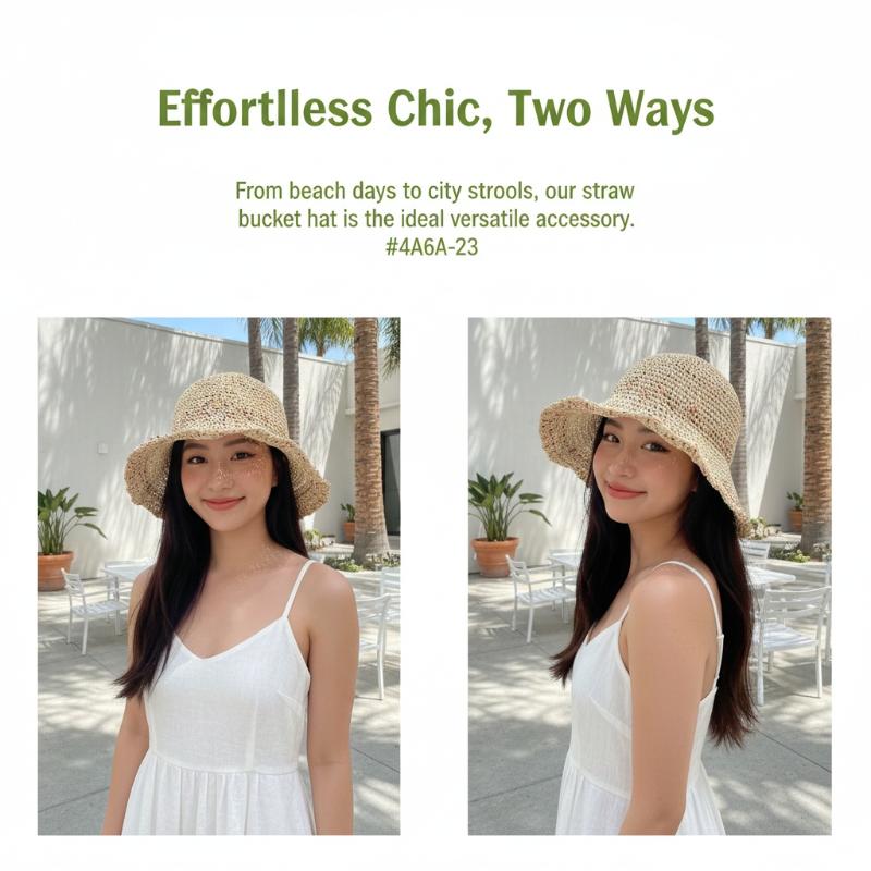 Handwoven Rainbow Straw Hats W - Bucket Hat Straw reseña y precio