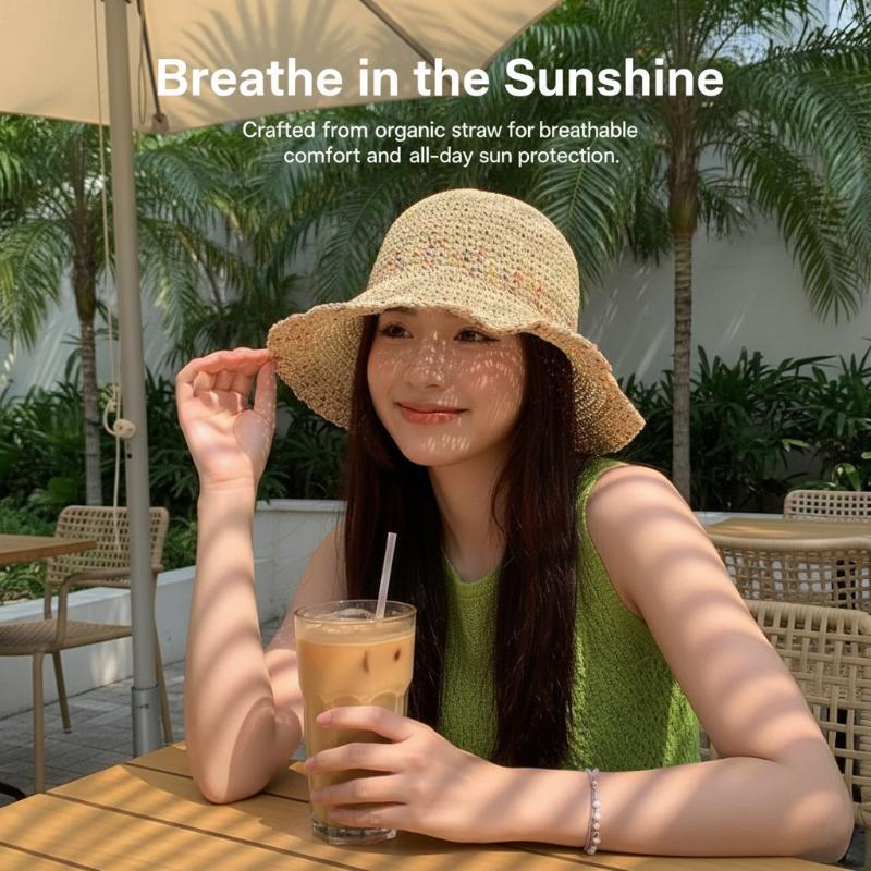 Handwoven Rainbow Straw Hats W - Bucket Hat Straw reseña y precio