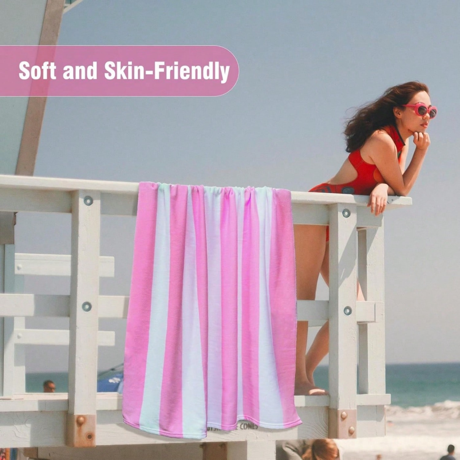 1 PC Large Oversized Beach Tow - Beach Towel Large reseña y precio