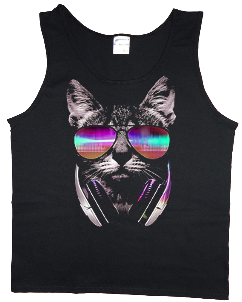 Funny DJ cat design sleeveless - Tank Top Muscle reseña y precio